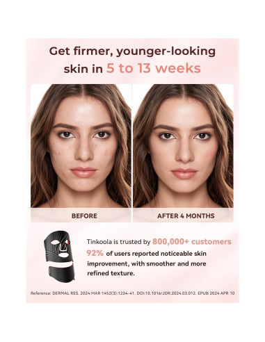 Máscara de Luz LED Tinkoola para Cara y Cuello - Negro