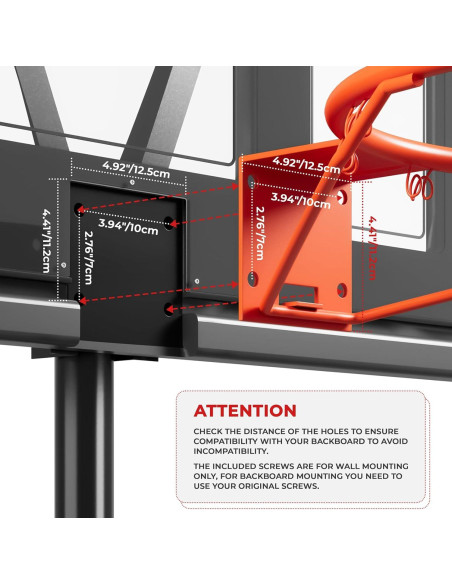 Aro de Baloncesto Dripex 18" Montaje en Pared Acero Resistente