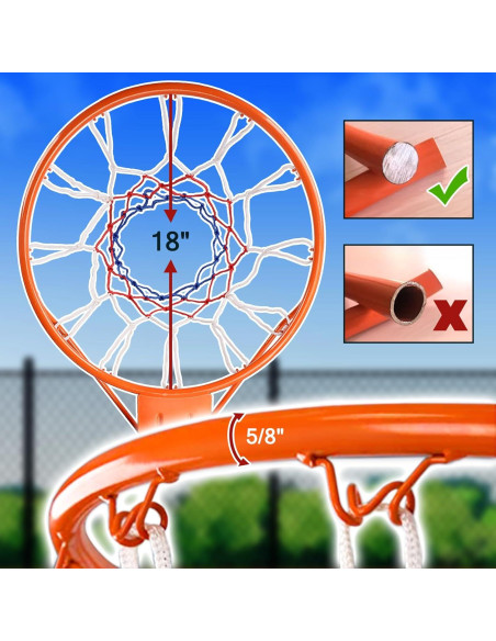 Aro de Baloncesto Dripex 18" Montaje en Pared Acero Resistente