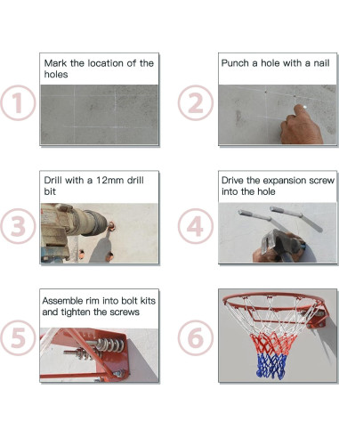 Aro de Baloncesto Dripex 18" Montaje en Pared Acero Resistente