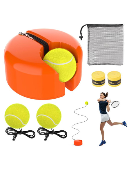 Set Rebotador de Tenis Telescópico CHEGIF con 3 Pelotas - Naranja
