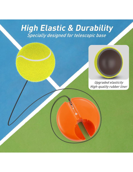 Set Rebotador de Tenis Telescópico CHEGIF con 3 Pelotas - Naranja