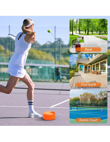 Set Rebotador de Tenis Telescópico CHEGIF con 3 Pelotas - Naranja