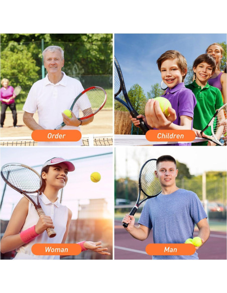 Set Rebotador de Tenis Telescópico CHEGIF con 3 Pelotas - Naranja