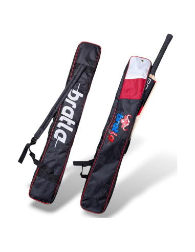 Funda de Bate de Cricket Bratla Pro Acolchada Negro/Rojo
