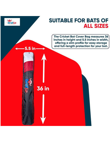 Funda de Bate de Cricket Bratla Pro Acolchada Negro/Rojo