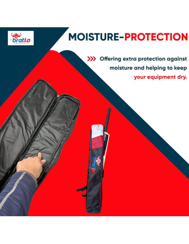 Funda de Bate de Cricket Bratla Pro Acolchada Negro/Rojo