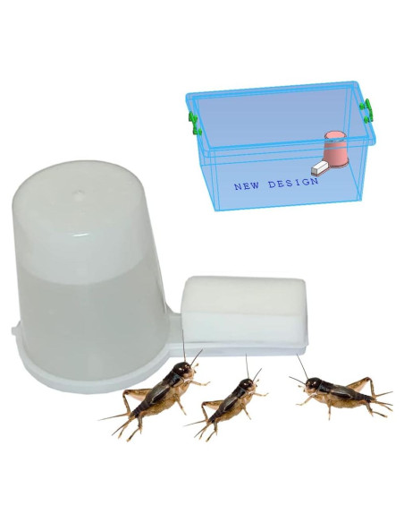 Alimentador automático para grillos H-Enoch con botella y esponjas