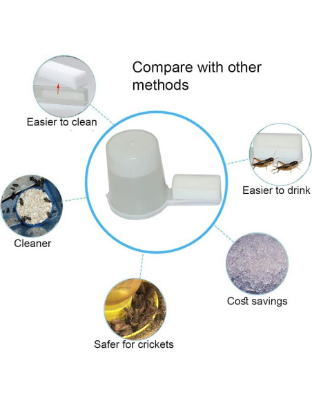 Alimentador automático para grillos H-Enoch con botella y esponjas