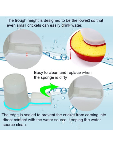 Alimentador automático para grillos H-Enoch con botella y esponjas