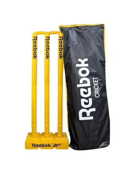 Conjunto de Estacas de Cricket Reebok 001 con Base Pesada y Bails