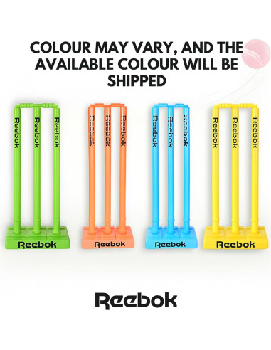 Conjunto de Estacas de Cricket Reebok 001 con Base Pesada y Bails