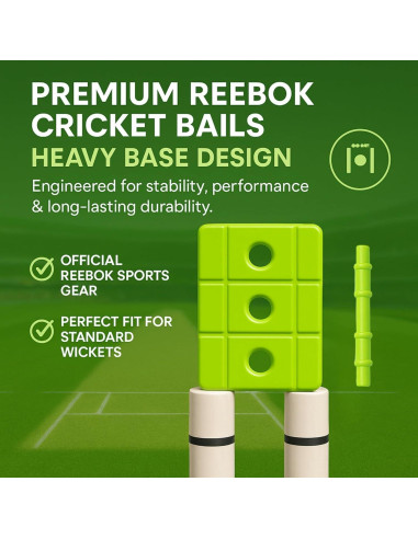 Conjunto de Estacas de Cricket Reebok 001 con Base Pesada y Bails