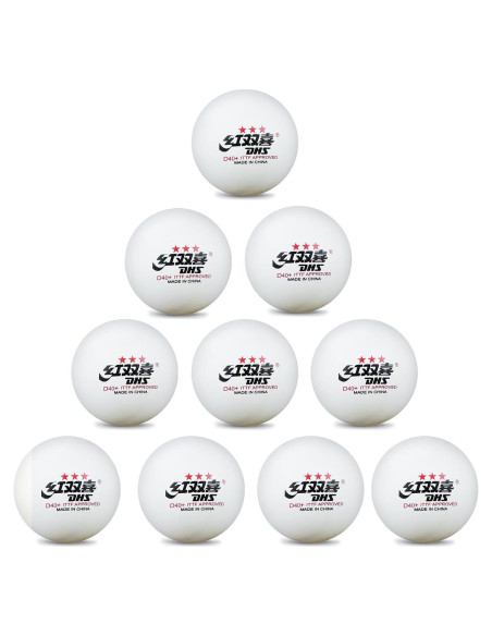 Pelotas de Tenis de Mesa Doble Felicidad DHS 3 Estrellas 10 Pcs