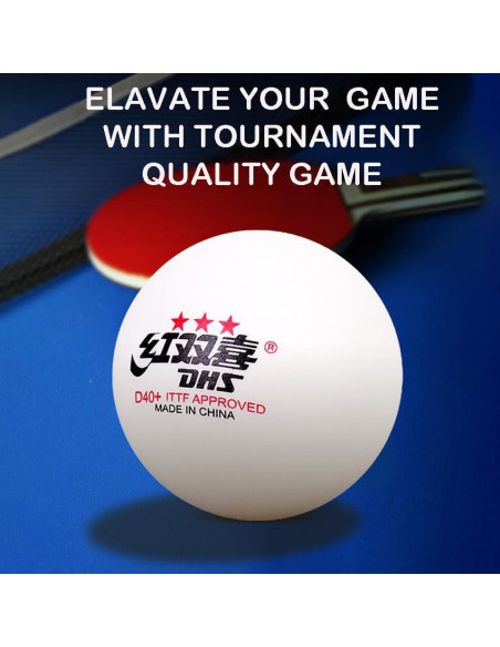 Pelotas de Tenis de Mesa Doble Felicidad DHS 3 Estrellas 10 Pcs