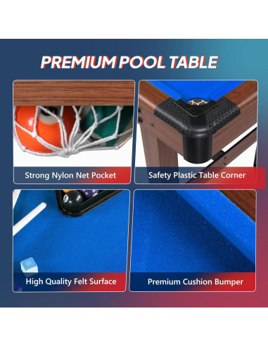 Mesa de Billar PEXMOR 121.9 cm para Niños y Adultos