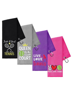 Toallas de Tenis Bordadas VitalCozy - 4 Piezas Microfibra 40x60cm