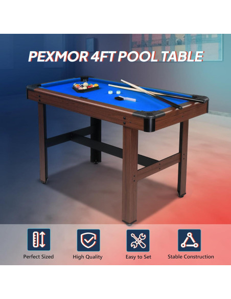 Mesa de Billar PEXMOR 121.9 cm para Niños y Adultos