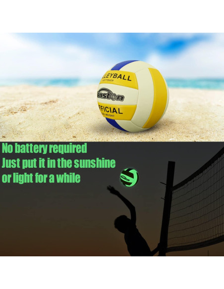 Balón de Voleibol Senston Tamaño 5 Brilla en la Oscuridad