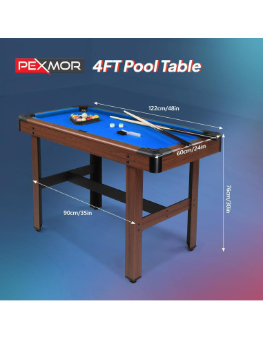 Mesa de Billar PEXMOR 121.9 cm para Niños y Adultos