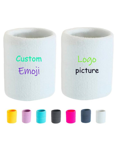 2 Piezas Muñequera Personalizada Genérica 8 cm para Deportes