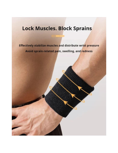 2 Piezas Muñequera Personalizada Genérica 8 cm para Deportes