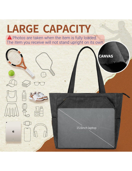 Bolsa de Tenis SMRITI Grande Negra para Raquetas y Accesorios