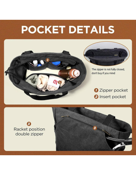 Bolsa de Tenis SMRITI Grande Negra para Raquetas y Accesorios