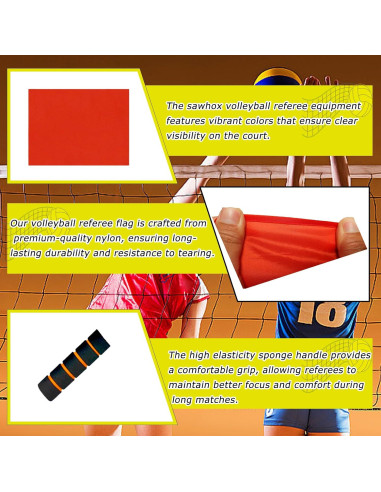 Banderas de Voleibol Juez de Línea Sawhox 2PCS Alta Visibilidad