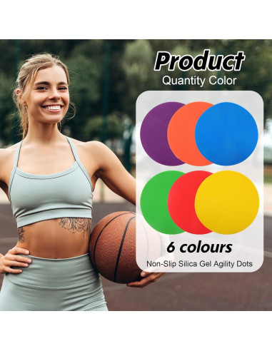 12 Conos Planos Antideslizantes MAQUITA 22.86 cm para Entrenamiento