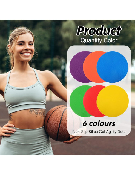 12 Conos Planos Antideslizantes MAQUITA 22.86 cm para Entrenamiento