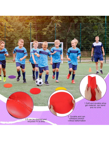 12 Conos Planos Antideslizantes MAQUITA 22.86 cm para Entrenamiento