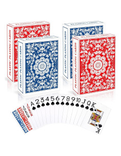 Juego de Cartas Metsyth 4 Paquetes Impermeables Tamaño Póker