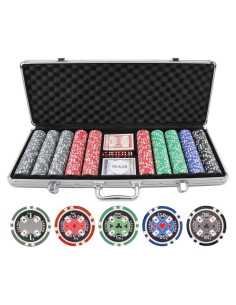 Set de fichas de póker Casino Ace 500 piezas 11.5g con estuche
