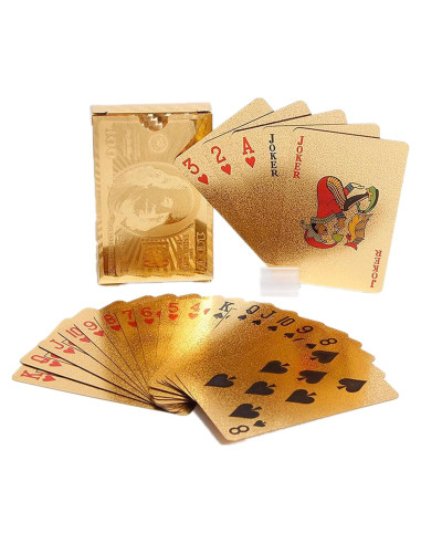 Cartas de Poker Doradas INO Design 5.8x8.9cm Impermeables