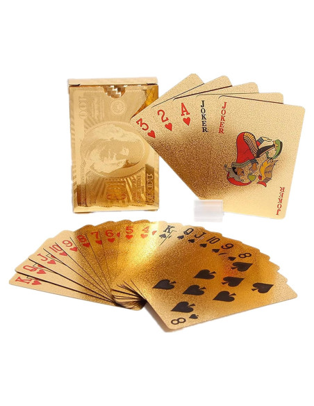 Cartas de Poker Doradas INO Design 5.8x8.9cm Impermeables