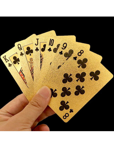 Cartas de Poker Doradas INO Design 5.8x8.9cm Impermeables