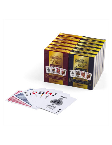Juego de 12 Barajas de Póker Regal Games Elite Monaco 100% Plástico