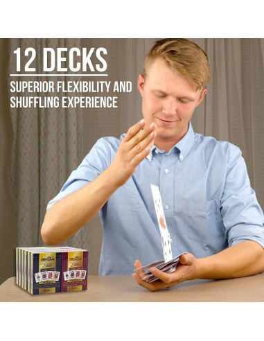 Juego de 12 Barajas de Póker Regal Games Elite Monaco 100% Plástico
