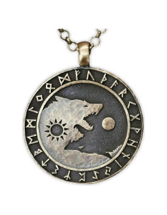Collar Yin Yang Vikinga de Latón para Hombres 55.88 cm