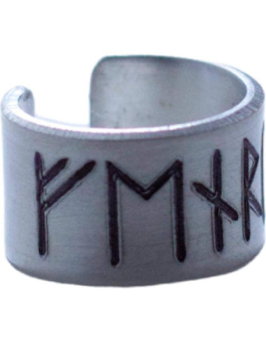 Pendiente de oreja personalizado con runas del Elder Futhark - Joyería vikinga en plata, aluminio o cobre
