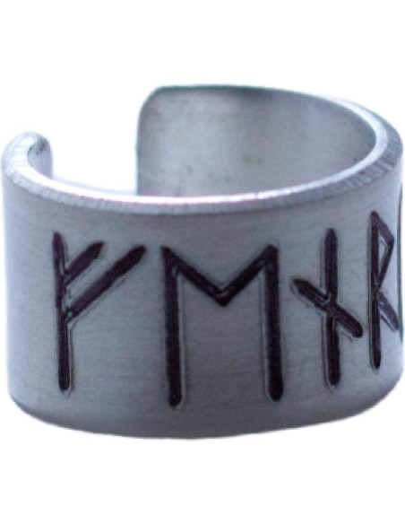 Pendiente de oreja personalizado con runas del Elder Futhark - Joyería vikinga en plata, aluminio o cobre