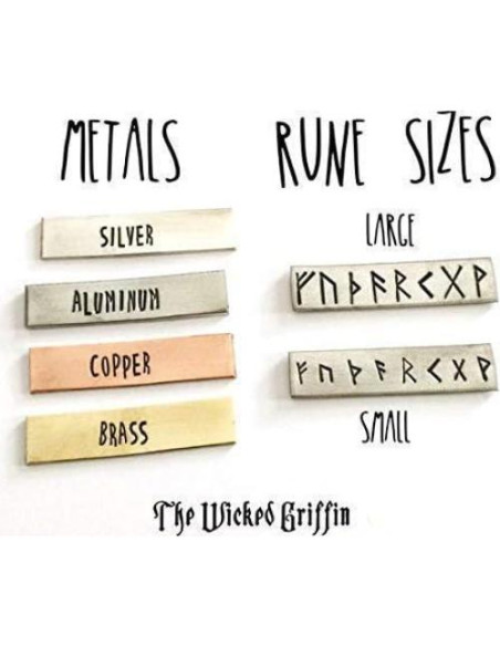 Pendiente de oreja personalizado con runas del Elder Futhark - Joyería vikinga en plata, aluminio o cobre