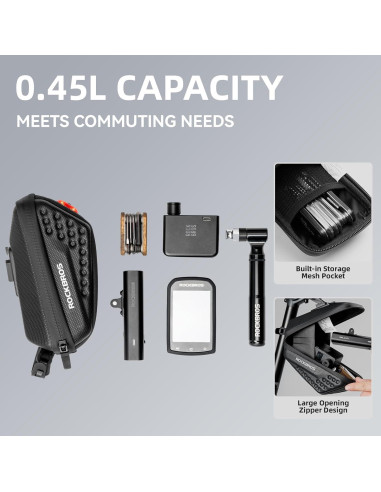 Bolsa de Sillín de Bicicleta ROCKBROS 0.45L con Luces