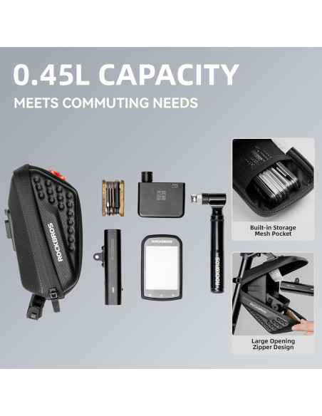 Bolsa de Sillín de Bicicleta ROCKBROS 0.45L con Luces