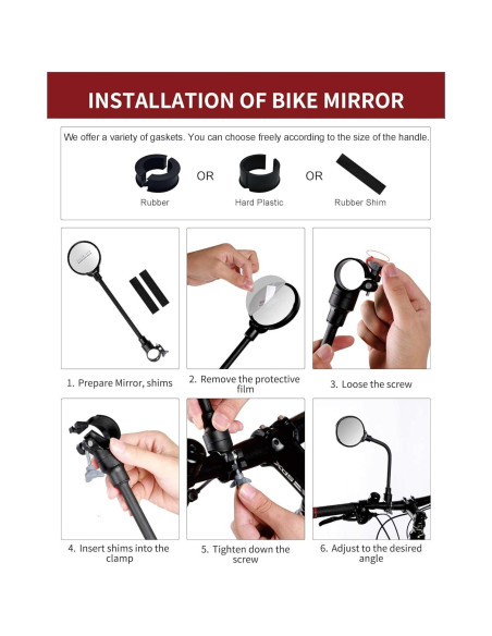 Espejos Retrovisores Ajustables Newlight66 para Bicicleta 2PC