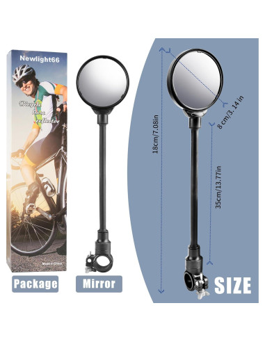 Espejos Retrovisores Ajustables Newlight66 para Bicicleta 2PC