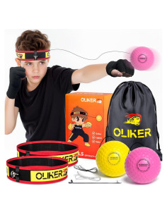 Bola de Boxeo OLIKER JY para Niños con Guantes y Cintas Ajustables