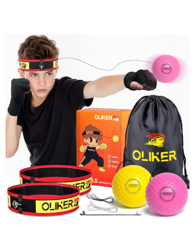 Bola de Boxeo OLIKER JY para Niños con Guantes y Cintas Ajustables
