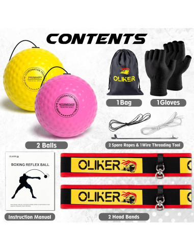 Bola de Boxeo OLIKER JY para Niños con Guantes y Cintas Ajustables